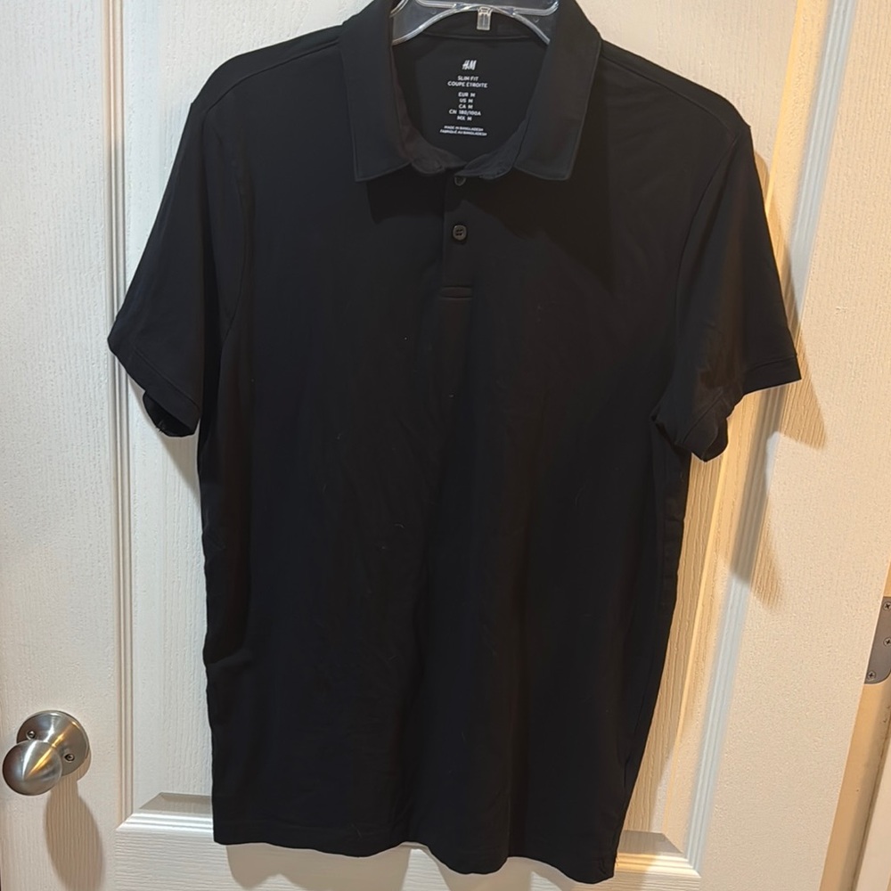 H&M Men's Black Polo Shirt